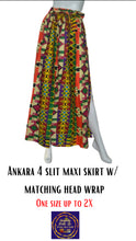 Load image into Gallery viewer, “Pick a Color” 4 slit maxi skirt w/ small head wrap
