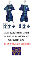 Load image into Gallery viewer, STRETCHY Ankara Zig Zag hem top and fish tail skirt
