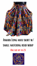 Load image into Gallery viewer, ☀️Summer Ankara long maxi skirt w/ small head wrap
