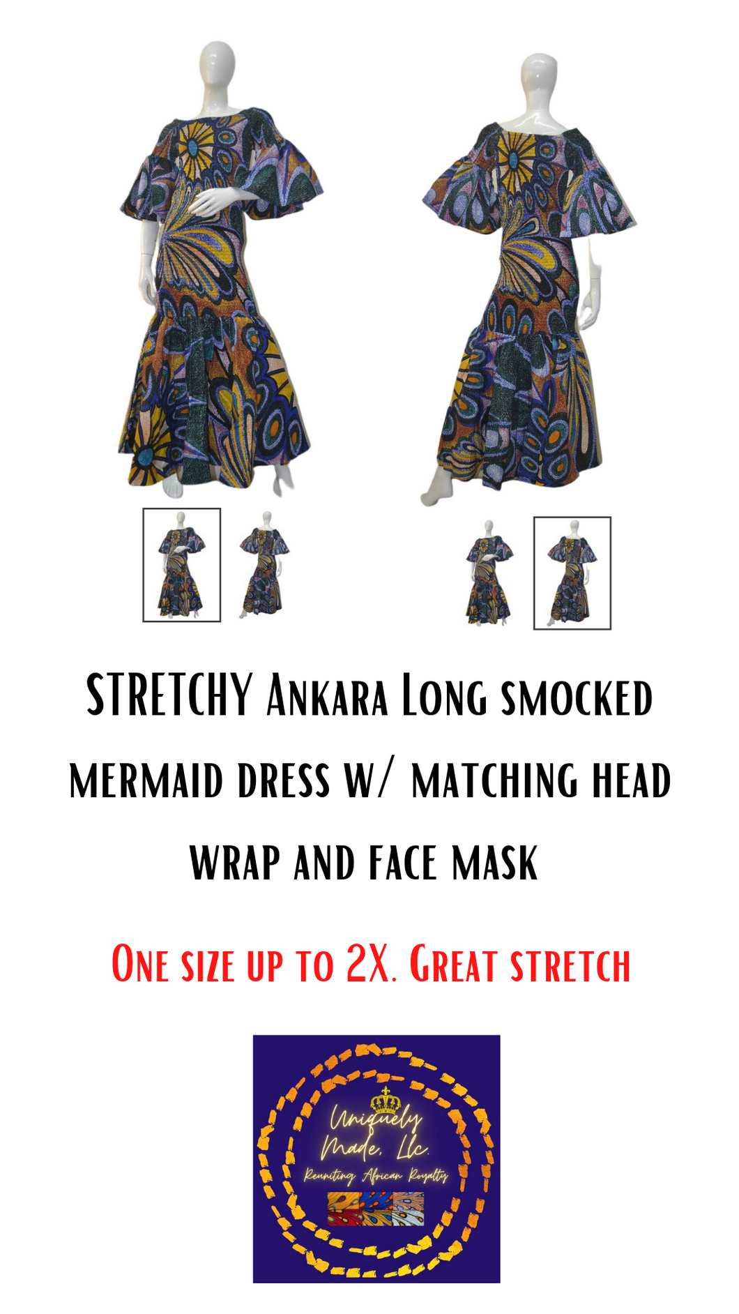 STRETCHY Ankara Mermaid Dress