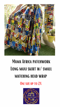 Load image into Gallery viewer, Africa ❤️patch work maxi skirt w/ small head wrap
