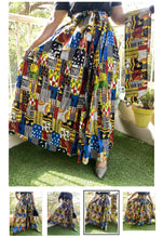 Load image into Gallery viewer, Africa ❤️patch work maxi skirt w/ small head wrap
