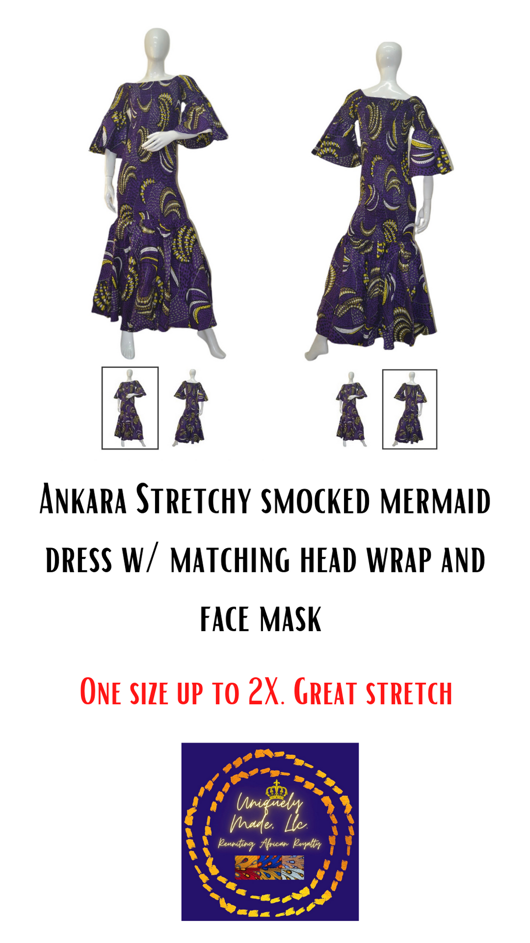 STRETCHY Ankara Mermaid Dress