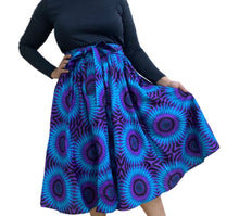 Load image into Gallery viewer, “Blue crush 💙” short Ankara skirt w/ matching head wrap
