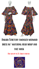 Load image into Gallery viewer, “Fits like a GLOVE” STRETCHY Ankara Mermaid Dress
