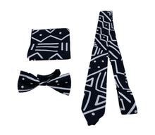 Load image into Gallery viewer, Ankara Neck Tie, Bow Tie and Pocket Square Set
