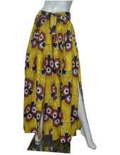 Load image into Gallery viewer, Ankara 4 slit maxi skirt w/ small head wrap
