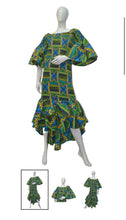 Load image into Gallery viewer, STRETCHY Ankara fishtail high low Dress
