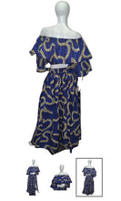 Load image into Gallery viewer, Ankara Crop top, Slit Skirt set w/ matching head wrap and mask
