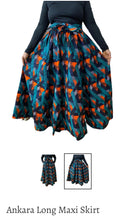 Load image into Gallery viewer, Ankara long maxi skirt w/ small head wrap
