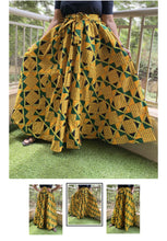 Load image into Gallery viewer, Jamaica 🇯🇲 Ankara long maxi skirt w/ small head wrap
