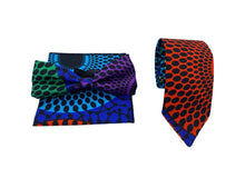 Load image into Gallery viewer, Ankara Neck Tie, Bow Tie and Pocket Square Set
